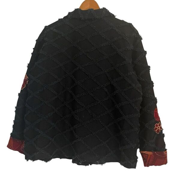 Fashion Bug Floral Embroidered Beaded Jacket 18 20 Boxy 90s Blazer Grunge - Picture 3 of 11